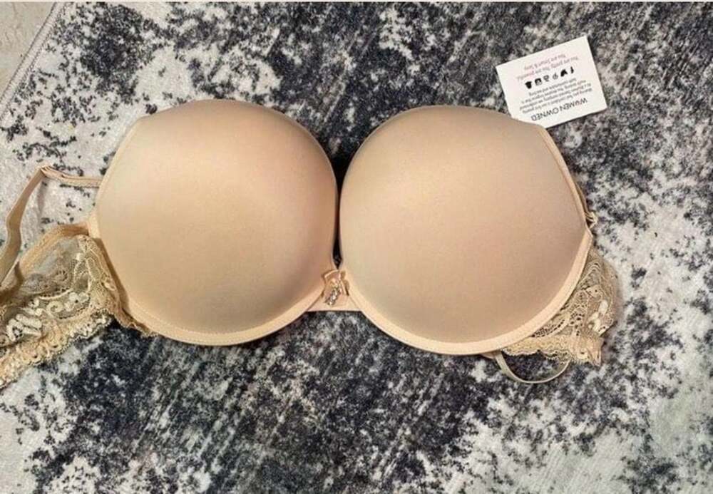 Women's Tan Lace Push-Up Bra 36C